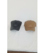 Leather snap back ball caps Set Of 2 Brown And Black - £18.61 GBP