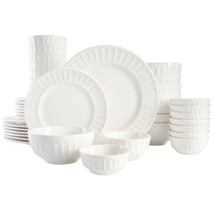 Gibson Home Gourmet Expressions Embossed Porcelain 40 Piece Dinnerware Set - £95.92 GBP