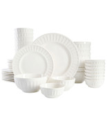 Gibson Home Gourmet Expressions Embossed Porcelain 40 Piece Dinnerware Set - £95.93 GBP
