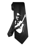 Garth Brooks tie black satin silk hand-painted necktie - $28.00