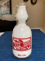 Vintage Golden State Dairy California Cream Top Quart Glass Milk Bottle ... - $33.81