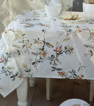 Benson Mills Floral Birds Spring Summer Blooms Dining Tablecloth 60”x 84” New - £27.50 GBP