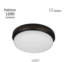 Chilton 15 in. 170-Watt Equivalent Oil-Rubbed Bronze Selectable Integrated LED - £45.02 GBP