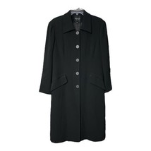 Isabel Ardee Womens Black Button Granny Core Overcoat Coat Size 8 - $29.69