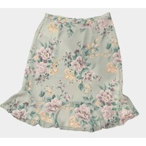 Alfred Dunner Skirt Size 16 XL Extra Large Floral Polyester Mint Green Gray - £10.04 GBP