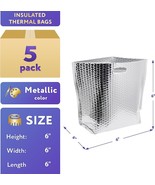 5 Insulated Thermal Bubble Delivery Bags /w Hand Hole 6x6x6 Lightweight - £14.80 GBP