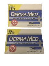 2 X DERMAMED Antiseptic Medicated Soap bars- tcc triclosan 4.42 oz 125g New Rare - £47.48 GBP