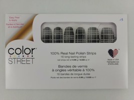 Color Street PLAID REPUTATION Nail Polish Strips Black Silver Glitter RE... - £26.54 GBP