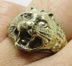 magic tiger brass men ring Thai life protection amulet Asia talisman Thailand ni - £23.17 GBP