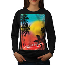 Wellcoda Sunset Wild Sea Womens Sweatshirt, Summer Casual Pullover Jumper - £22.61 GBP+