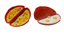 Microwaveable Microwave Omelet Pan and 2 Cavity Egg Poacher Set - £7.01 GBP