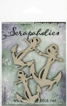 Scrapaholics Laser Cut Chipboard 1.8mm Thick-Anchors, 3/Pkg, 1.3&quot;-2.5&quot; - $6.75