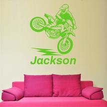 Motocross Bike Boy Name Personalized Wall Sticker Decal-Race Motorcycle Decal Vi - £77.87 GBP