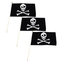 Pirate - Jolly Roger - Flag 12x18 inch Stick Flag (3 PK) - £9.50 GBP