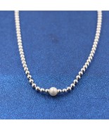 Sterling silver Treated Freshwater Cultured Pearl & Beads Collier Necklace 45CM  - $32.50