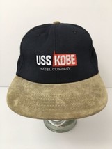 USS Kobe Steel Company Hat Vintage Suede Bill Leather Strapback Golf Cap... - $16.78