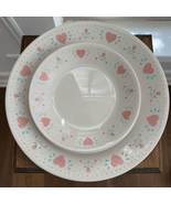 Vintage 80s 90s 8pc Corelle Forever Yours Hearts Plates Dinner Bread - $54.00