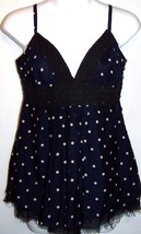 Joie California Blouse Small  Spaghetti  Strap Polka Dotted  Blue Beige Dot NEW - £50.26 GBP