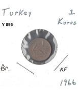 Turkey 1 Kurus, 1966, bronze, KM 895a - $1.71 CAD