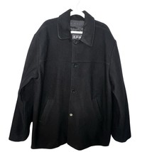 RBM OUTDOOR COLLECTION MEN BLACK 100% WOOL BUTTON FRONT PEACOAT SIZE XL ... - $58.78