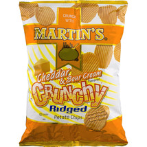 Martin's Crunchy Ridged Potato Chips Cheddar & Sour Cream- 8.5 Oz (4 Bags) - £27.20 GBP