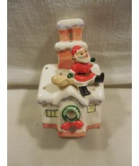 Vintage Lefton Japan Ceramic Christmas Santa on House Bell 1336 - $31.95