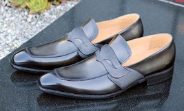 Burnished Blue Tone Stylish Men Premium Leather Moccasins Casual Dress S... - $149.99