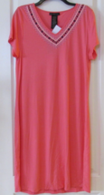 Design History S/S Embroidered V-neck Dress Tropicana Coral Women&#39;s Sz X... - $274.30 MXN