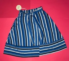 NWT Retro Tie Waist A-Line Faux Wrap Striped Skirt Small Elastic Back Be... - £9.49 GBP
