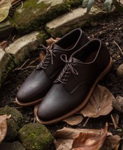 Handmade Dark Brown Color Leather Shoes, Men&#39;s Derby Lace Up Stylish Shoes 2019 - £115.09 GBP
