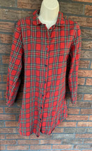 Mud Pie Red Buffalo Plaid Pajamas Small Gown Long Flannel Nightgown Long Sleeve - £12.90 GBP