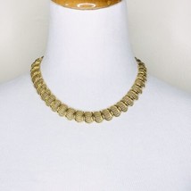 Chunky Gold Tone Choker Fashion Necklace - £12.76 GBP