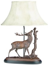 Sculpture Table Lamp Nibbling Elk Hand Painted OK Casting 1Light Made in USA - $719.00