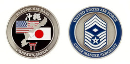 KADENA AIR BASE OKINAWA  AIR FORCE CHIEF MASTER SERGEANT 1.75&quot;  CHALLENG... - $36.99