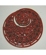 Red Sparkle Rhinestones Enamel Abstract Brooch Pin Vintage Costume Jewel... - £17.20 GBP