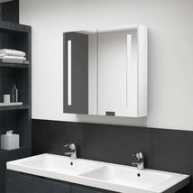 Bathroom Cabinet Shining white MDF with melamine finish, glass mirror - $377.51 CAD