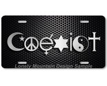 Coexist Inspired Art Gray on Mesh FLAT Aluminum Novelty Auto License Tag... - $17.99