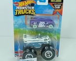 Hot Wheels Monster Trucks VW Blue White Drag Bus 1/64 Bonus Crushed Car NEW - £15.81 GBP