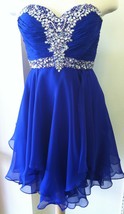 Short Chiffon Homecoming Dresses Sweetheart Neck Crystals Beaded party D... - £110.85 GBP