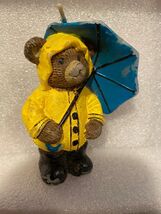 1998 Claire's Bear with Rainicoat and Umbrella Candle *With Wear/No Pack... - $15.99