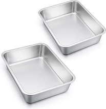 Lasagna Pan Set of 2,  Deep Stainless Steel Baking Pans, 12.75 X10 X3.2 In - $100.88 CAD