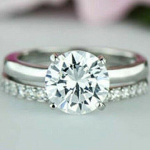 2.5Ct Round Solitaire Simulated Diamond Engagement Ring Band 925 Sterling Silver - £101.95 GBP