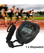 Stopwatch Digital Lcd Waterproof Sports Counter Chronograph Timer Odomet... - £16.06 GBP