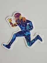 Multicolor Football Player Running with Ball Super Cool American Sports Sticker - £2.59 GBP