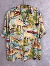 Go Barefoot Button Shirt Men Hawaiian classic car Floral Aloha Islands 2XL - $27.99
