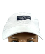Peter Millar White Hook &amp; Loop Adjustable Golf Hat crafted in Raleigh Si... - $19.48