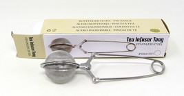 Tea Strainer Stainless Steel Tong Squeeze Box Herb Spices Mesh Filter Infuse - £7.14 GBP