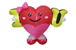 Valentine&#39;s Day Inflatable LED Miss Heart I LOVE YOU Party Yard Lawn Dec... - £43.79 GBP