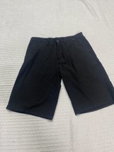 Hurley Flat Front Black Stripe Shorts Mens 30 Longer Length Pockets Logo - £7.50 GBP