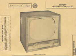 1956 DUMONT RA-350 351 TELEVISION Tv Photofact MANUAL RA350 RA351 Cabot ... - $9.89